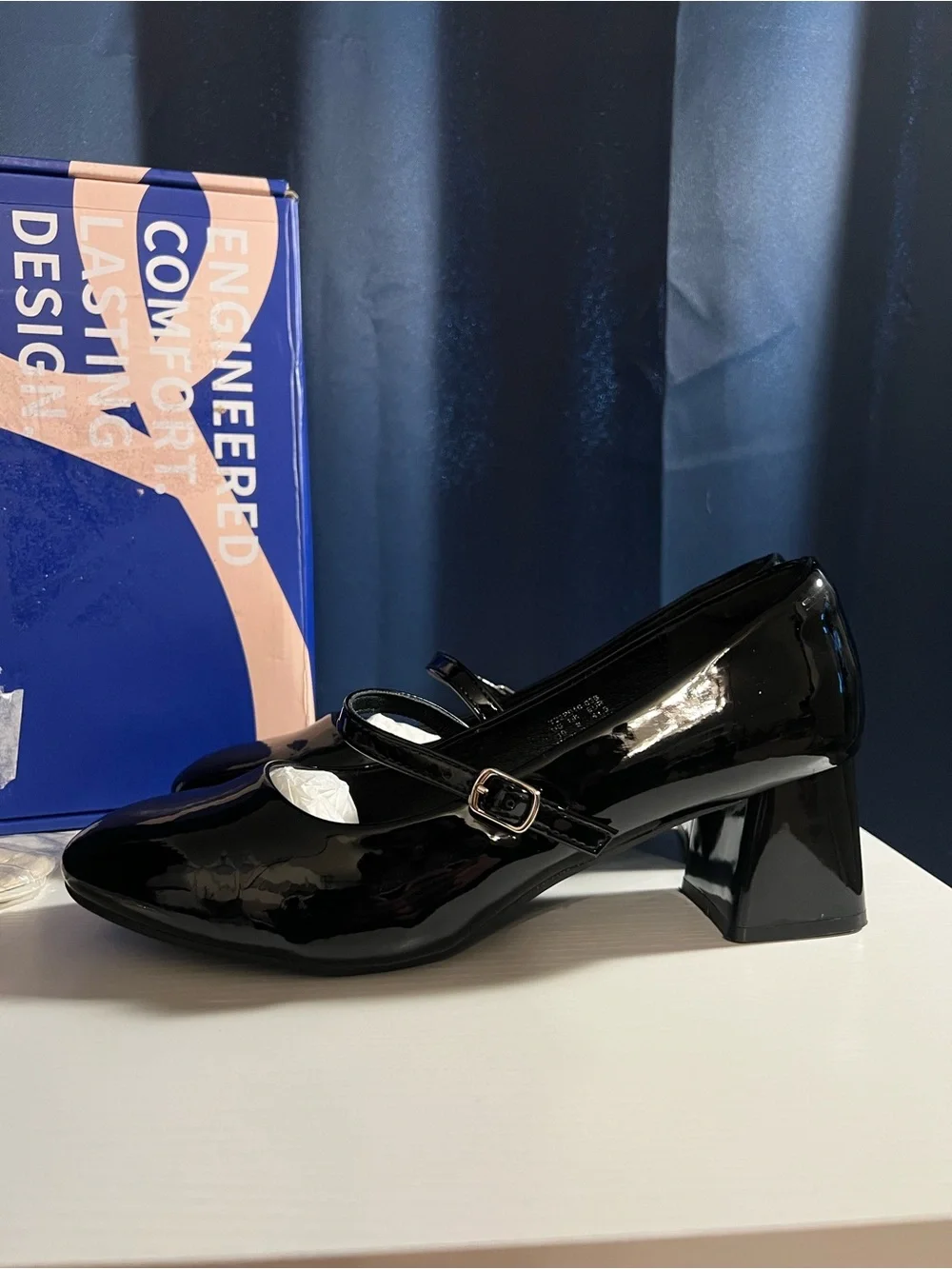 Black Patent Mary Jane Block Heel Pumps – Size 10 (New in Box)